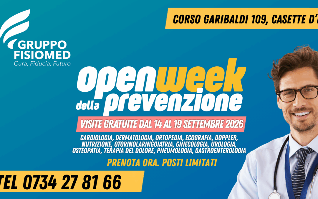 Fisiomed lancia la “Open Week della prevenzione”: una settimana di visite ed esami gratuiti a Casette d’Ete